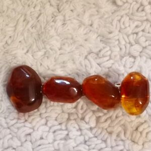 Heart of Gemstone Brown Hair Clip